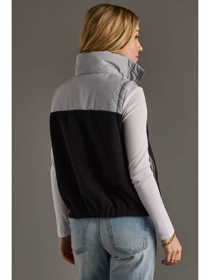 Panache Apparel Co. - Wholesale Outerwear Vest - Women's - Lt. Gray & Black Vest4
