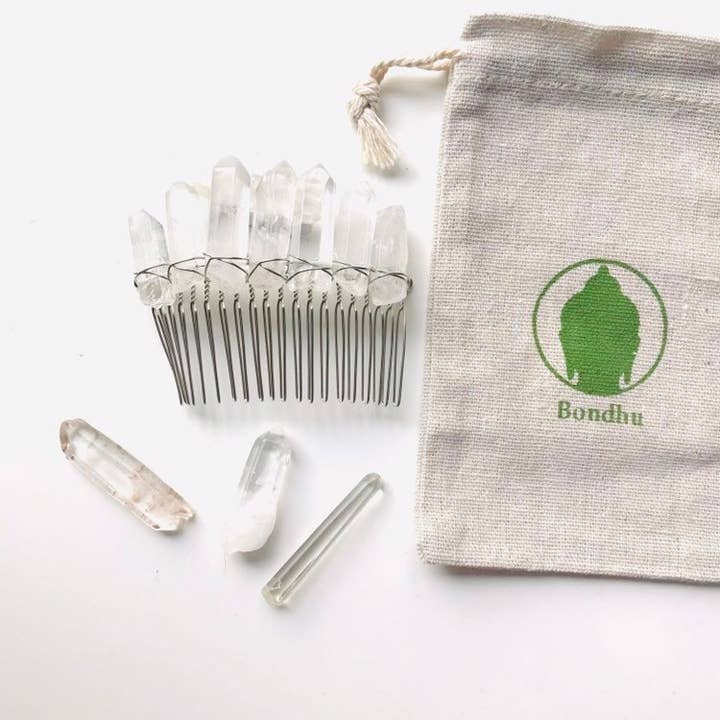 Bondhu Jewelry – wholesale Hårnålar – klar Crystal Quartz sten hårnål kam tillbehör1