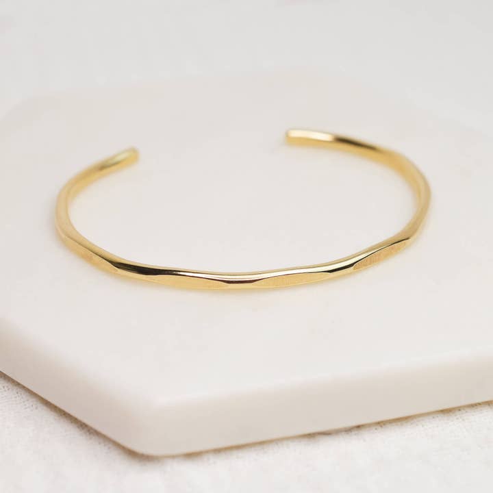 Jolene | faceted brass cuff for wholesale by Loveable