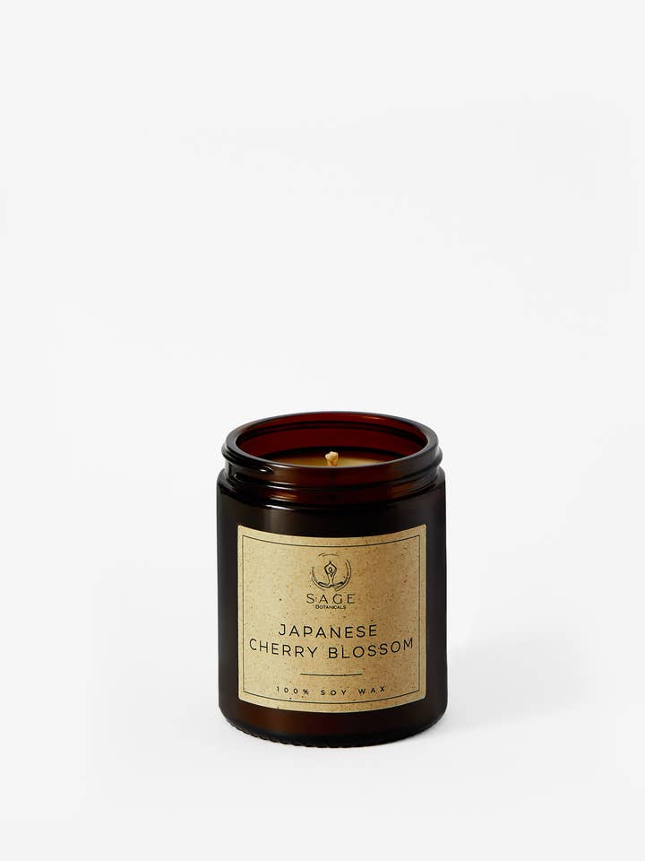Japanese Cherry Blossom Candle Jar for wholesale by Sage Botanicals