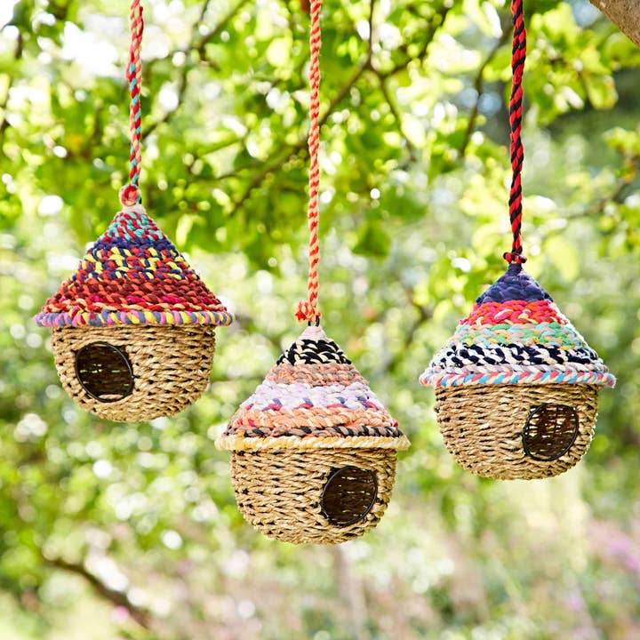The Paper High Gift Company Limited - Wholesale Bird House - Round Recycled Cotton Birdhouse - Handmade