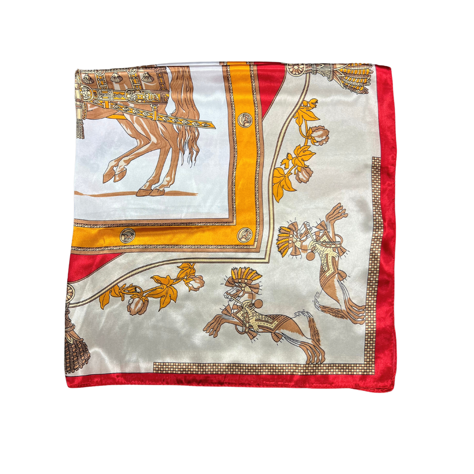 Lili Scarves (US Duty Free) - Wholesale Scarf - Women's - Armed Horse Pattern Silk Touch Square Scarf2