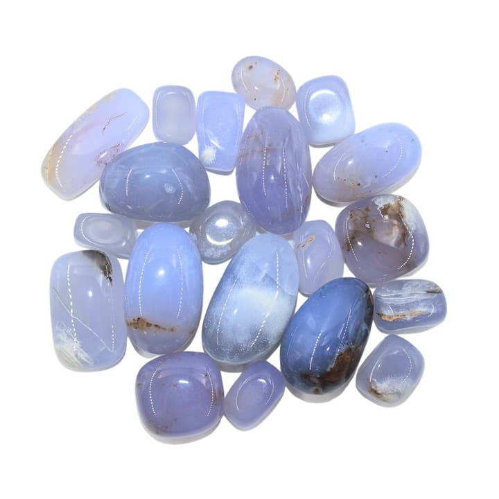 Earths Elements Wholesale - Wholesale Spiritual Stone/Crystal - Tumbled Crystal - Blue Chalcedony, 2lbs