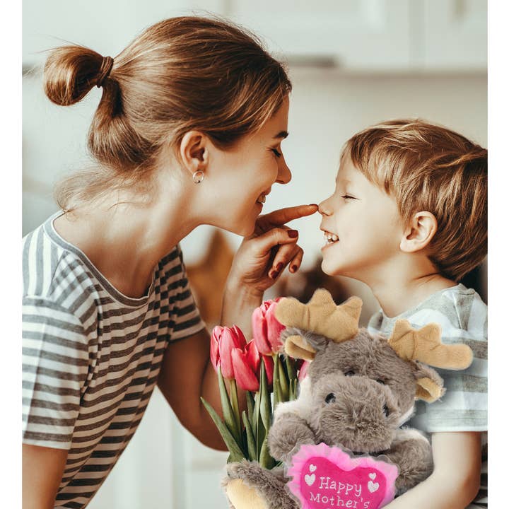 Cota Global - Wholesale Stuffed/Plush Toy - Kids & Baby - Plush Mother's Day Moose with Grey Hooded Sweater5