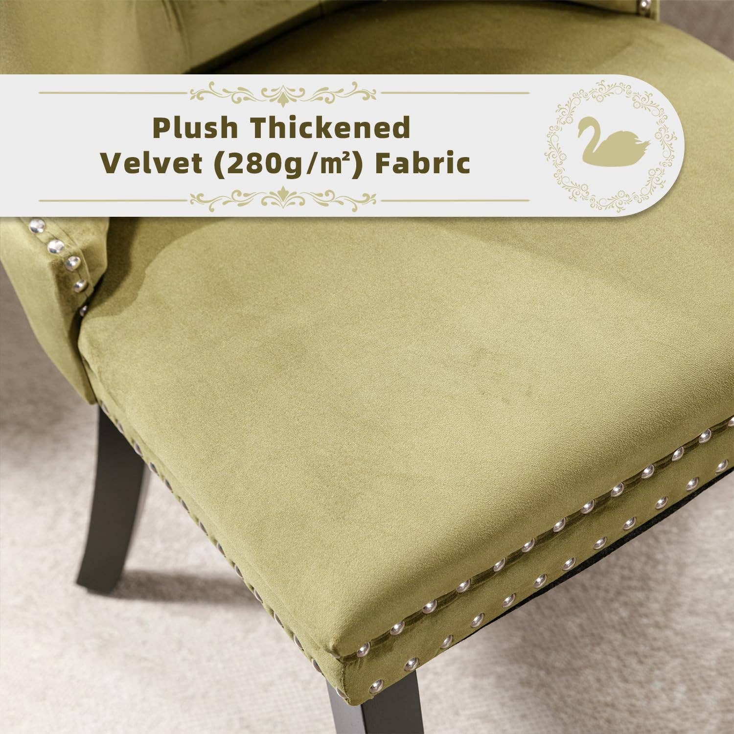 Modern Home Touch – wholesale Chair – Shena Set of 2 Velvet Kitchen Dining Chairs Knocker Back8