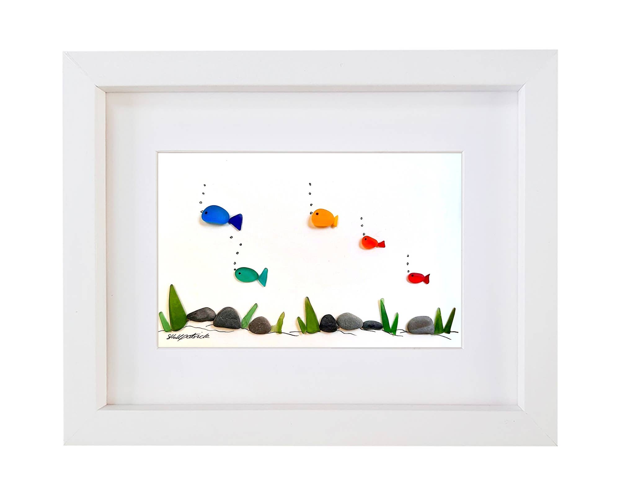 UrchinArtworks – Arte de parede dimensional/3D por atacado – Arco-íris Peixe Mar Vidro de Mar Imagem de Parede Arte Decoração7