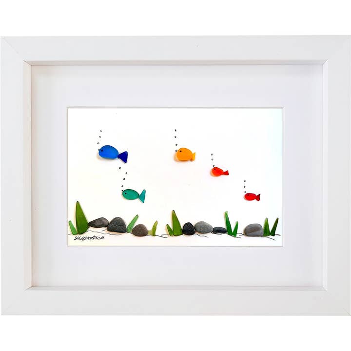 UrchinArtworks - Wholesale Wall Accent - Rainbow Fish Sea Glass Picture Wall Art Decor7