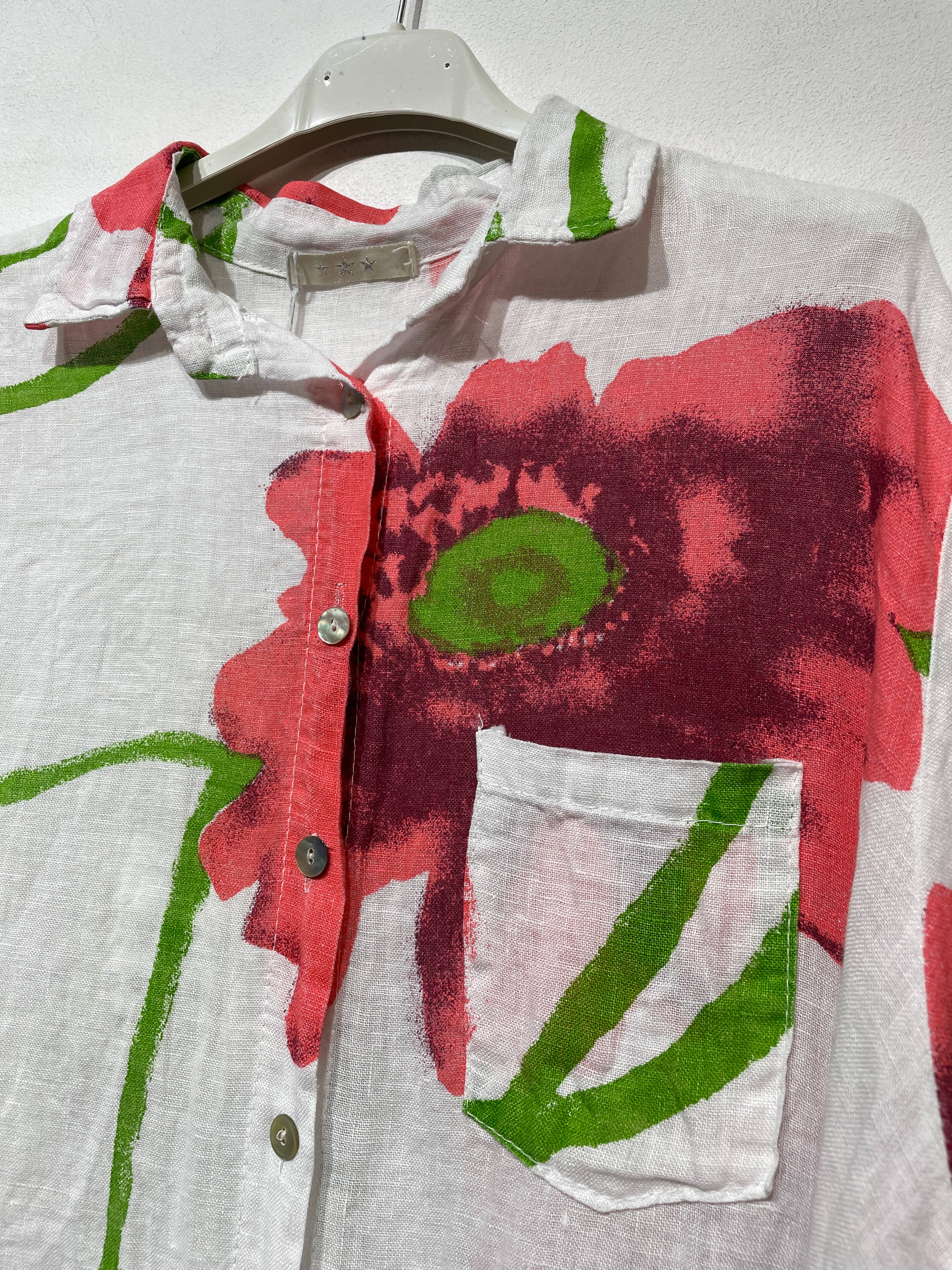 LINEN & COTTON HOUSE - Wholesale Button Down Shirt - Women's - 46102 FLORAL LINEN SHIRT17