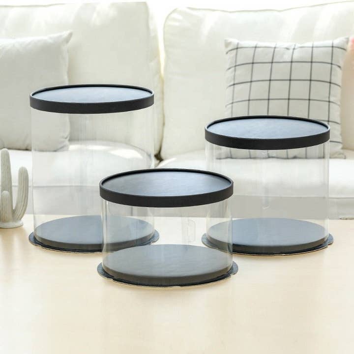 Elegant Design Supply – Engroshandel Gaveæske – Høj rund klar boks med bund og låg1