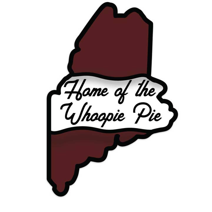 Maine Whoopie Pie State Pride Die Cut Vinyl Sticker for wholesale by RetroPlanet