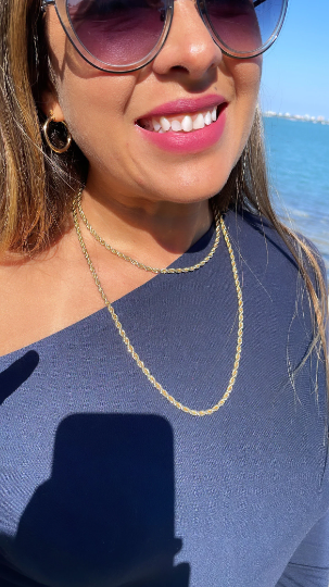 Milie - Wholesale Link & Chain Necklace - 18k GF 4mm Thick Rope Chain1