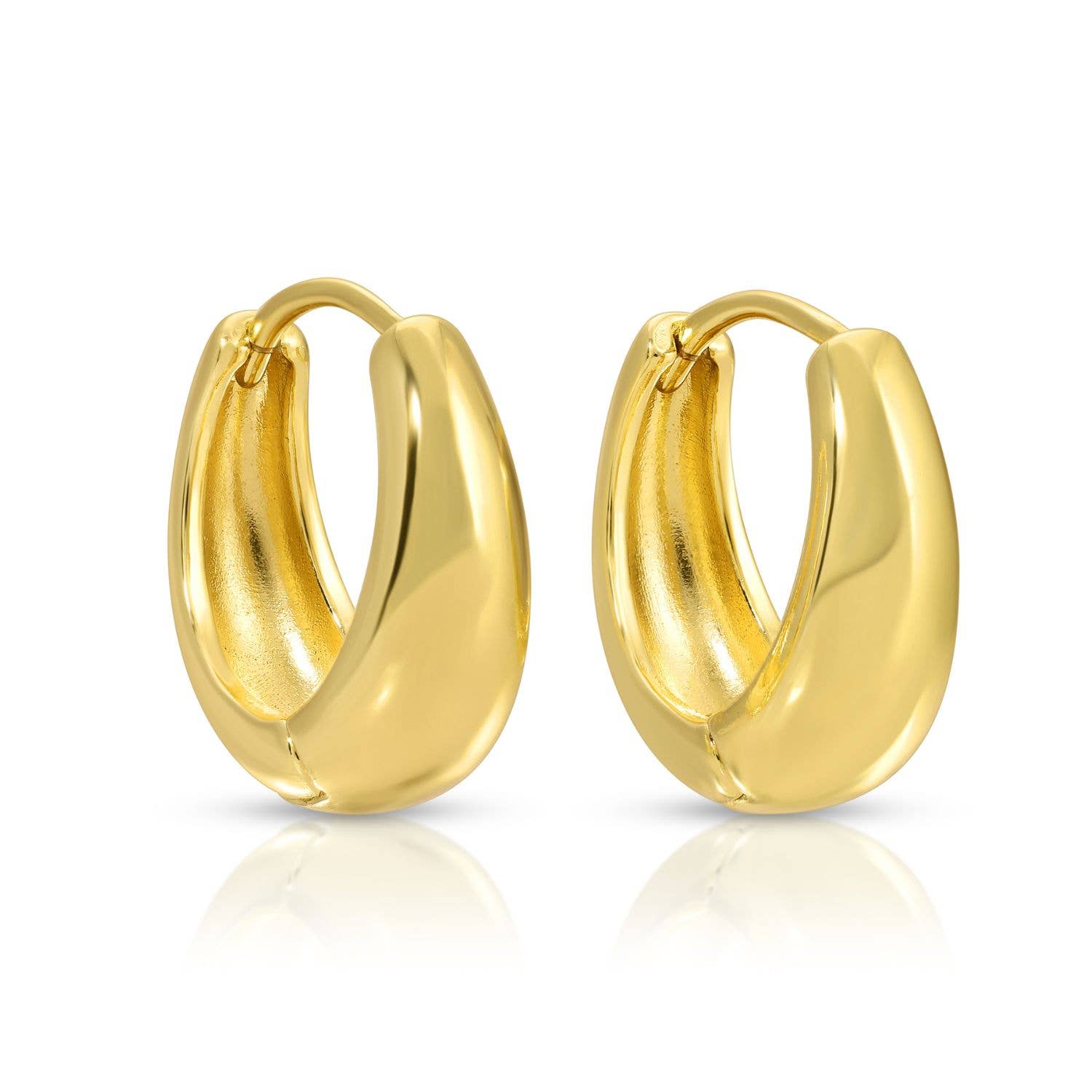 Splendid Iris - Wholesale Hoop Earrings - Simple Narrow To Wide Huggies