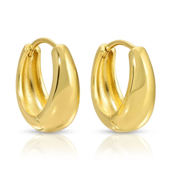 Splendid Iris - Wholesale Hoop Earrings - Simple Narrow To Wide Huggies0