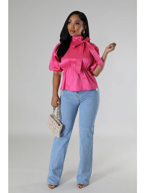 5besties inc - Wholesale Blouse - Women's - Puff Sleeve Blouse