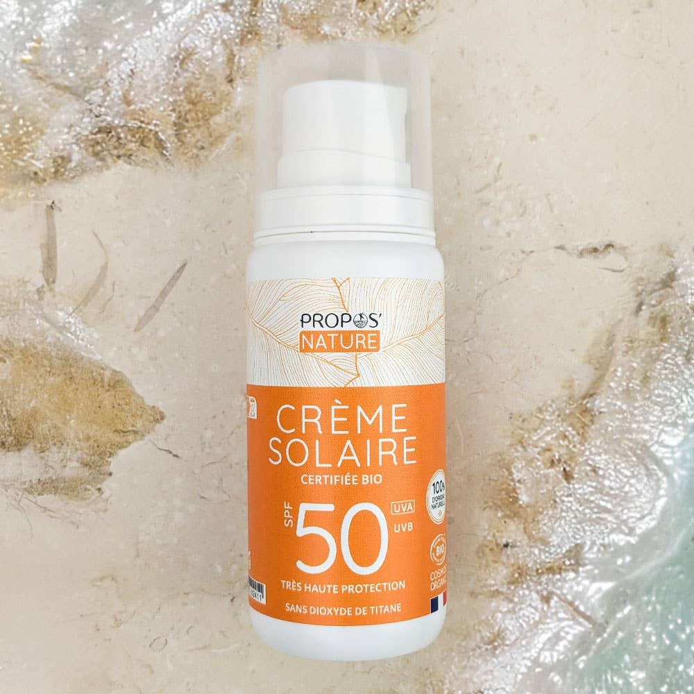Propos'Nature - Vente Crèmes solaires - Crème solaire Bio 100% naturelle sans Dioxyde de Titane-100m3