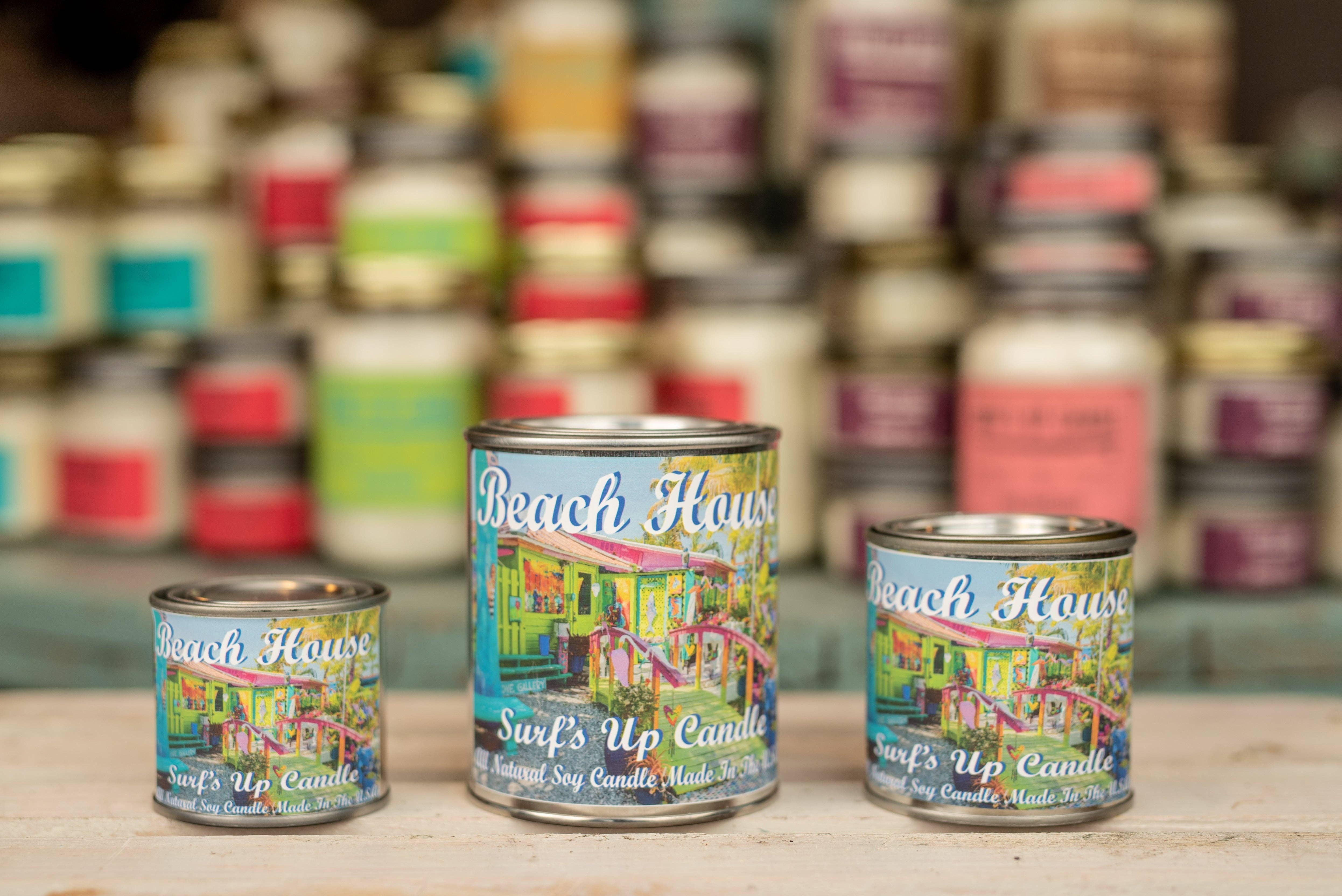 Surfs Up Candle – wholesale Reseljus – Beach House Paint Can Candle - Vintage Collection