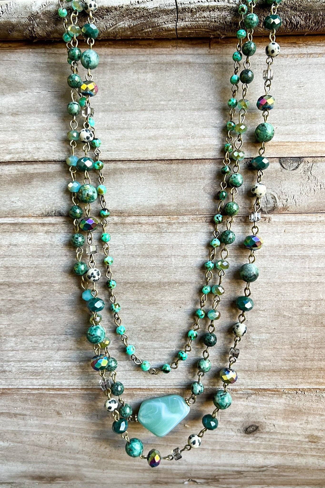 Dylan Designs - Wholesale Beaded/Pearl Necklace - Camden Necklace African Turquoise1