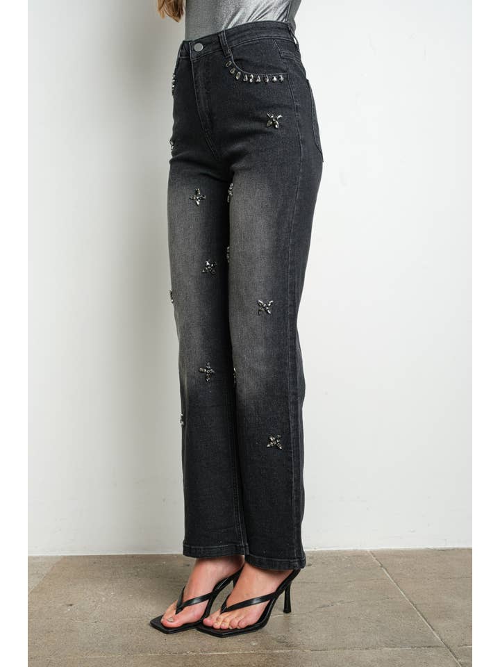 KIWI - Vendita all'ingrosso Jeans - Donna - Jeans elasticizzati decorati IP3251