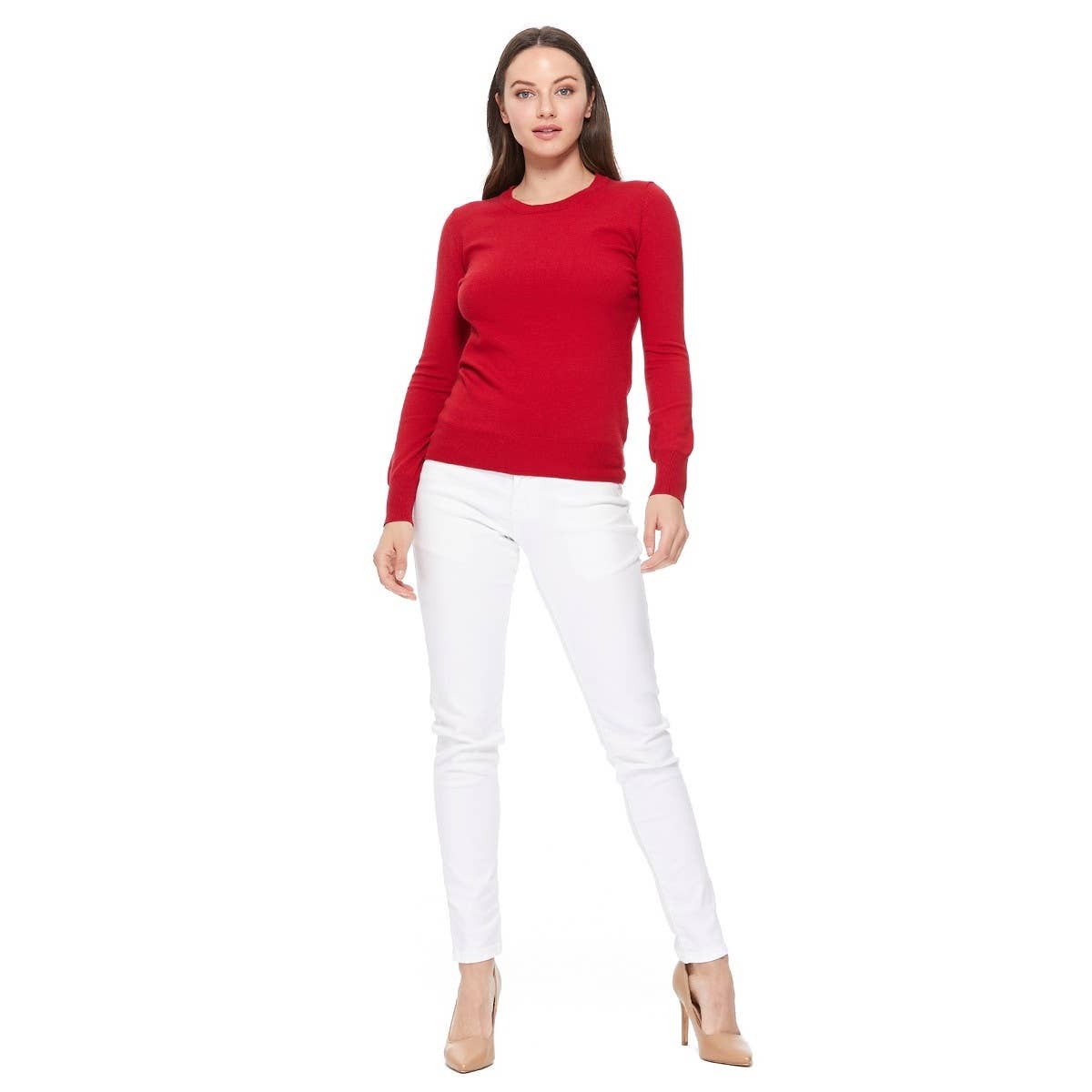 Mak – Engroshandel Pullover - Dame – Langærmet Crewneck blød strik sweater pullover MK550030