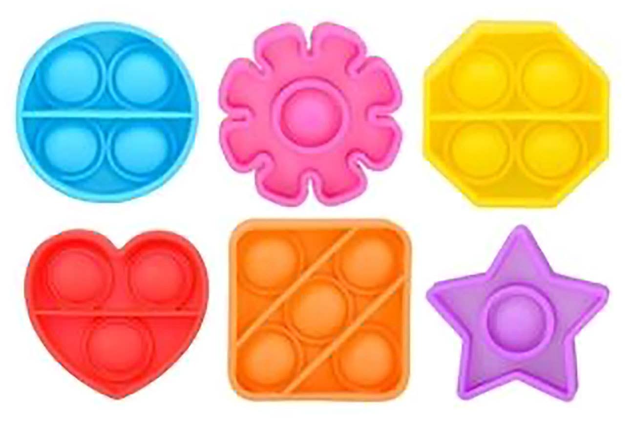 Curious Minds Toys - Wholesale Fidgetspeelgoed - Kinderen - Kleine 2" geometrische vorm Bubble Pop Fidget Toy Game OT Favor10