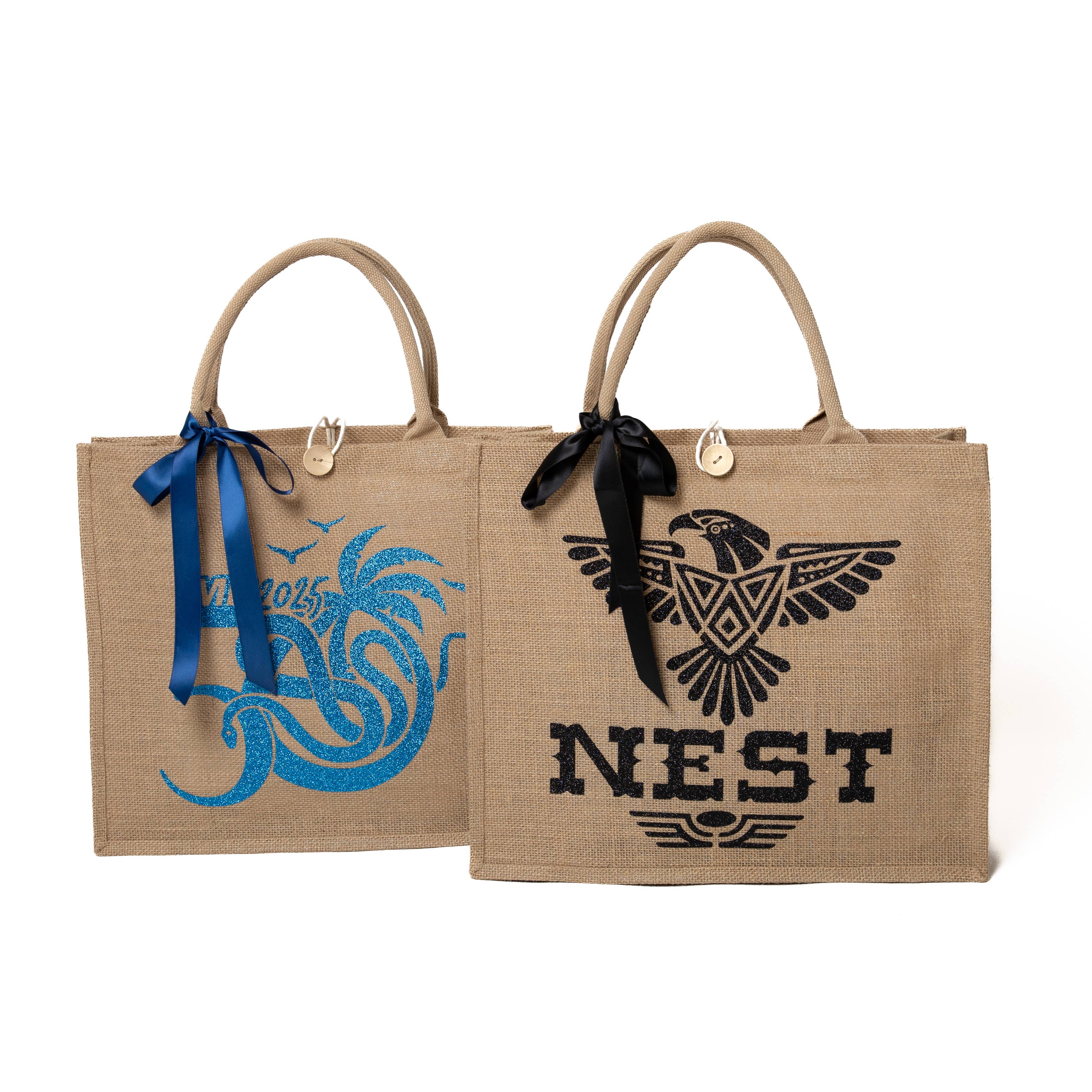 Sisters G Kids - Wholesale Gift bag - Custom Logo Jute Tote Bag with Bow – Wholesale Eco Gift Bag 5