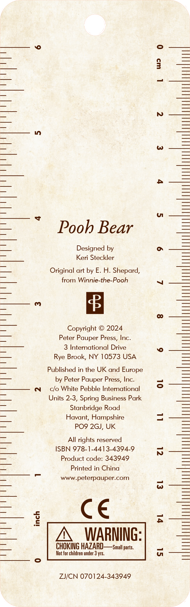 Peter Pauper Press - Wholesale Bookmark - Pooh Bear Children's Bookmark1