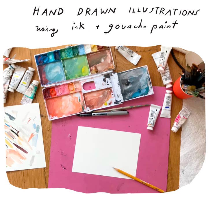 ELIZABETH GRAEBER art + illustration - Wholesale Stationery/notecard set - Pink umbrella notecard3