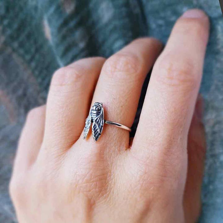 Nina Designs - Wholesale Band/Stacked Ring - Sterling Silver Cicada Ring