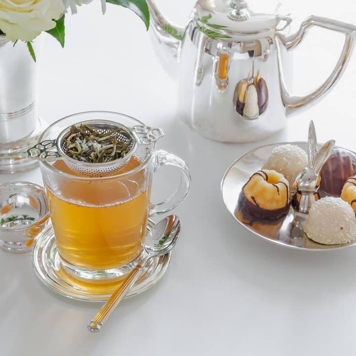 EDZARD – Engroshandel Tesi – Assam Tea Infuser med Holder, Heavy forsølvet6