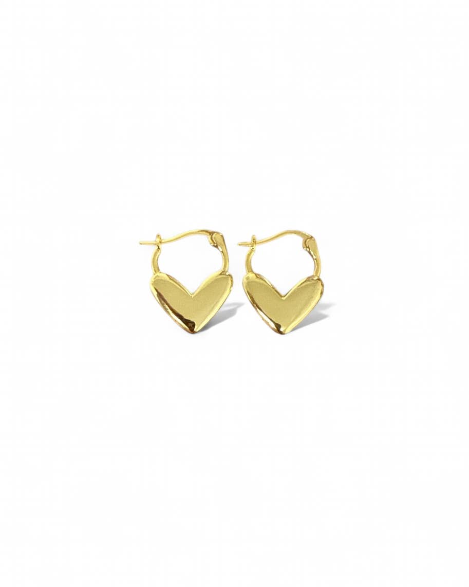 True by Kristy Jewelry - Wholesale Hoop Earrings - Lover Heart Gold Filled Hoops Earrings2