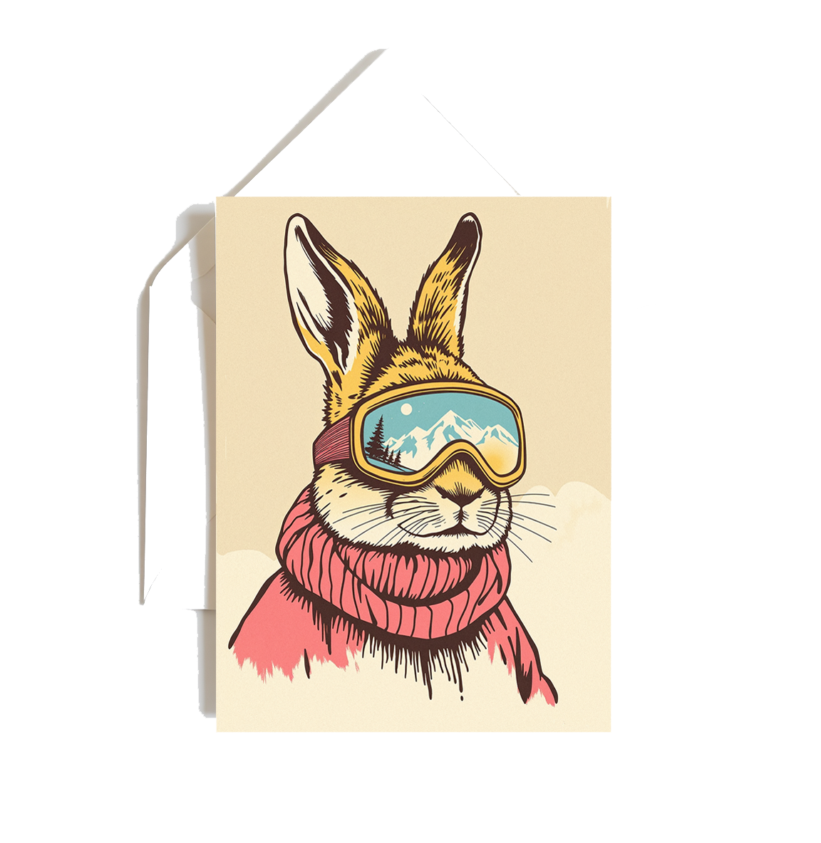 Sofs Designs - Wholesale Everyday Greeting Card - Greeting cards for Ski lovers Vintage style art -See options8