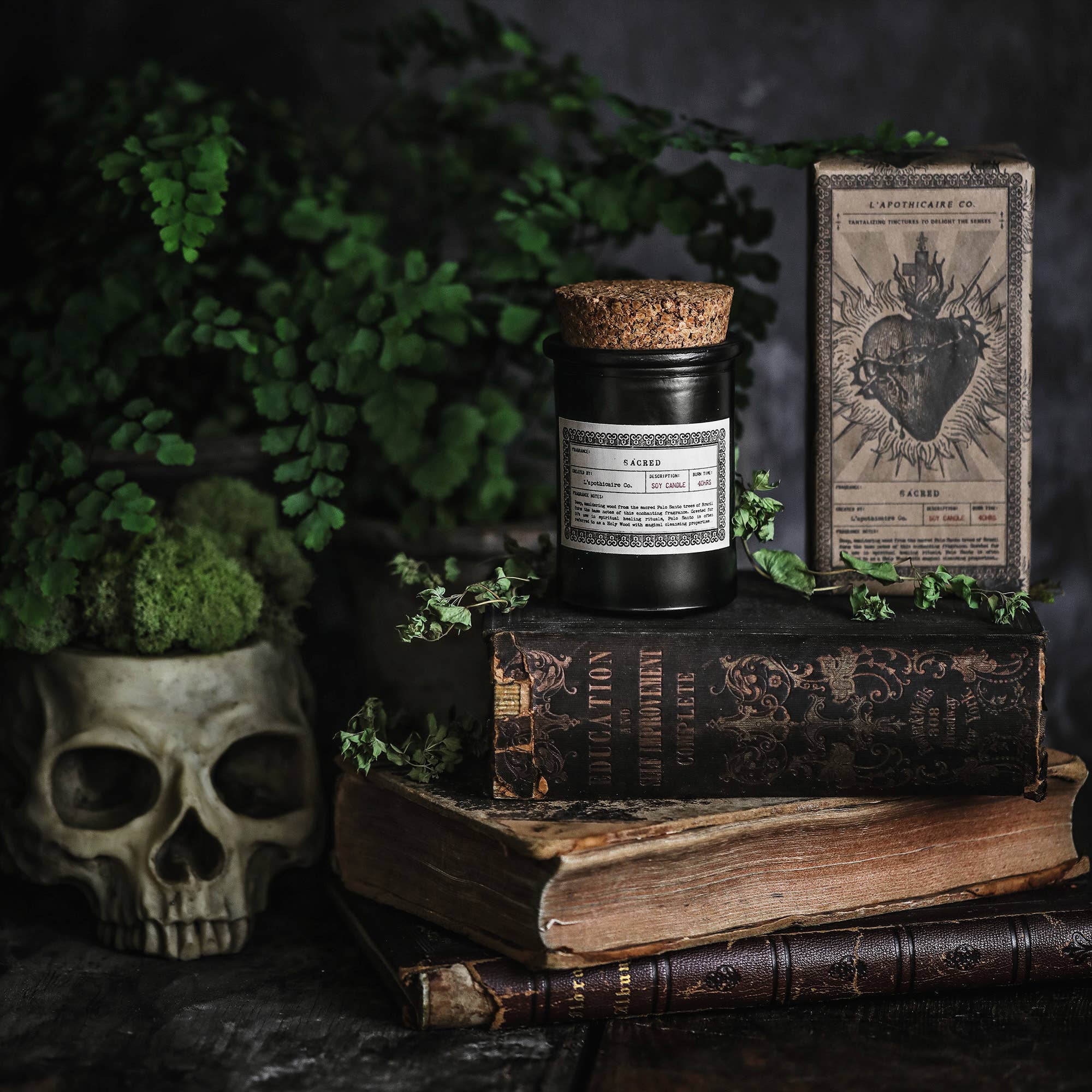 L'apothicaire Co. - Wholesale Jar/Filled Candle - NOIR | Sacred | 6oz Apothecary Candle1