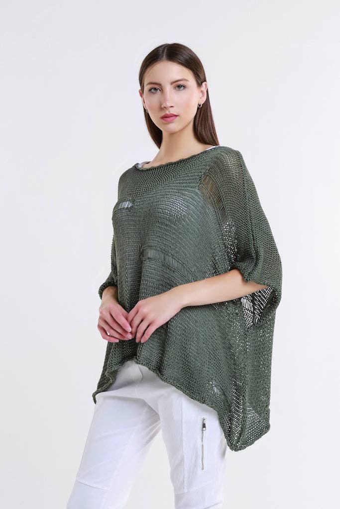 TINA Stephens Italy/Tees By Tina – Top de malha - Mulher por atacado – Camisola de malha com barra aberta Jean Elbow Slv (BQ909)14