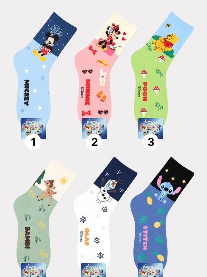 Chaussettes Crew Personnage sous Licence Disney pour la vente par Kpopsocks