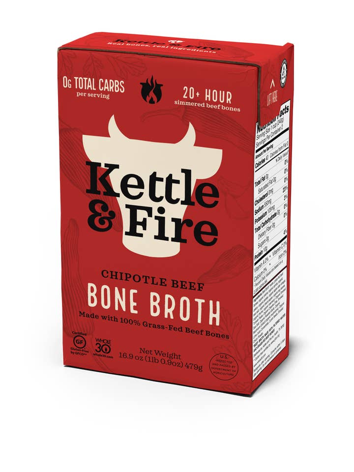 Bouillon d'os de bœuf chipotle 16,9 oz pour la vente par Kettle & Fire