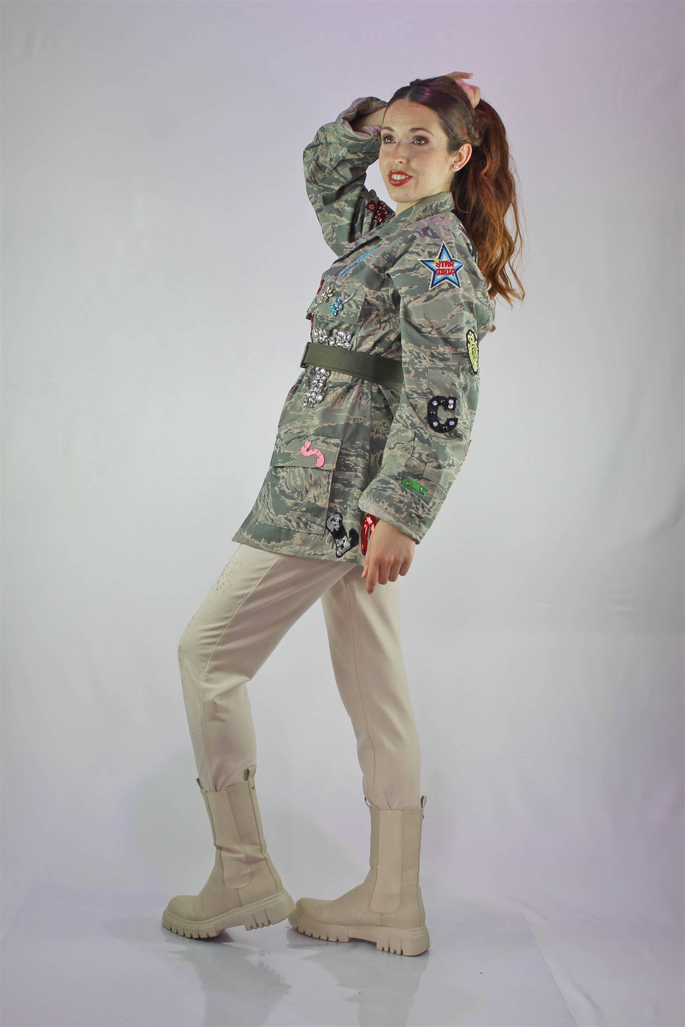 apiedinudinelparco - Wholesale Jacket - Women's - ABU USAF JACKET 2000s CUSTOM PATCH GLITTER CAMOUFLAGE LUXURY9