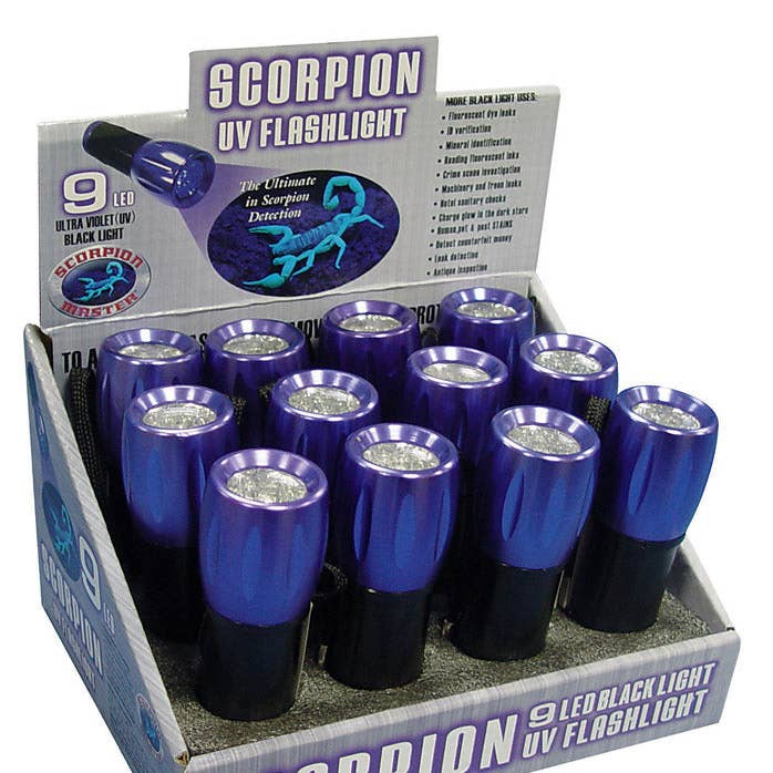 Everyday Supply Co - Wholesale Flashlight - Scorpion 9 LED UV Flashlight Black/Purple AAA - 12 Pack0