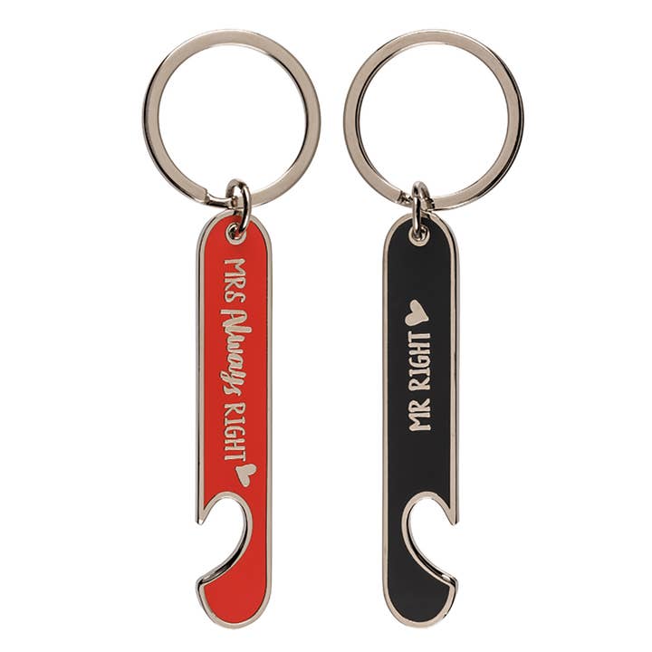Close Up GmbH - Wholesale Keychain - Unisex - Mr. Right & Mrs. Always Right Keychains, set of 2