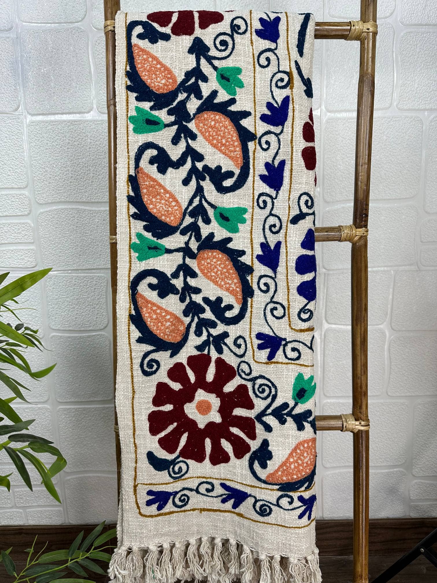 The Eastern Loom - Wholesale Throw Blanket - Suzani Throw, Hand Embroidery Bedspread, Cotton Wall hanging5