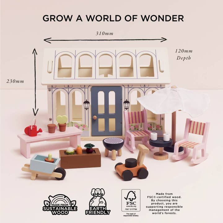 Le Toy Van – wholesale Doll accessory kit – Kids – Dolls House Conservatory Playset5