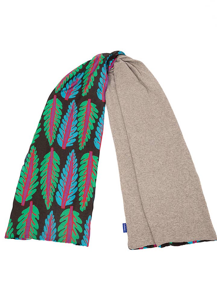 Écharpe gris chiné/noir à blettes pour la vente par cukimber