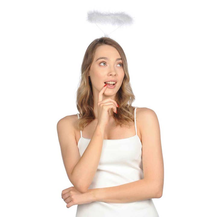 Funcredible - Wholesale Fashion Headband - Women's - Angel Halo Headband - Feather White Angel Hair Band