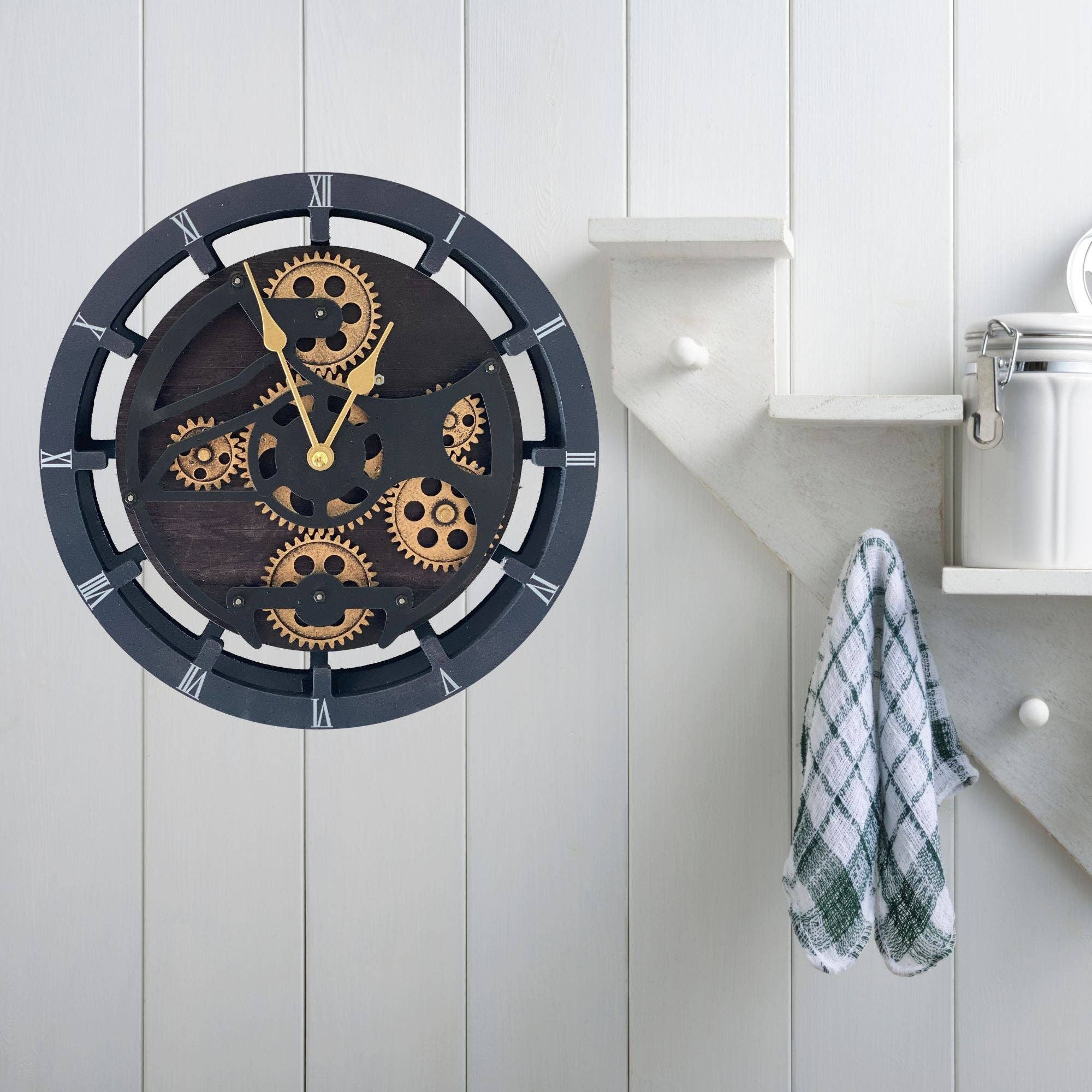 The Gears Clock - Wholesale Desk Clock - CANADA LINE DESK/WALL CLOCK 10 INCH VINTAGE BLACK7