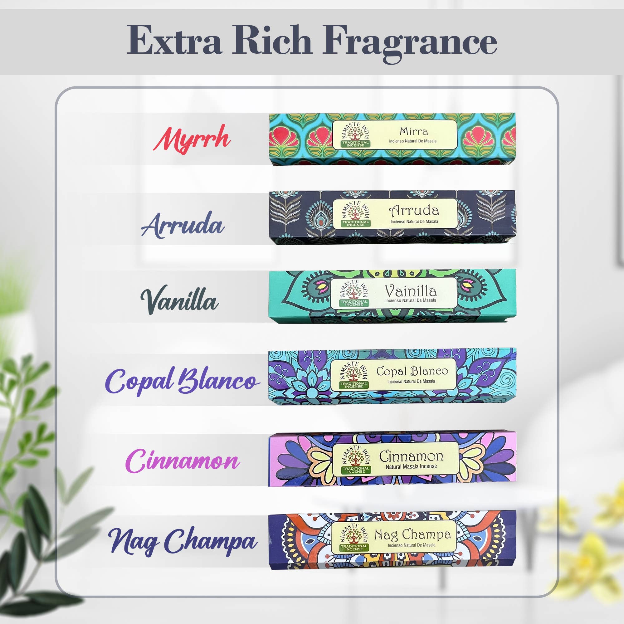 Lungta Imports - Wholesale Incense - Namaste India Premium Incense Sticks Gift Set Of 6 Scents1