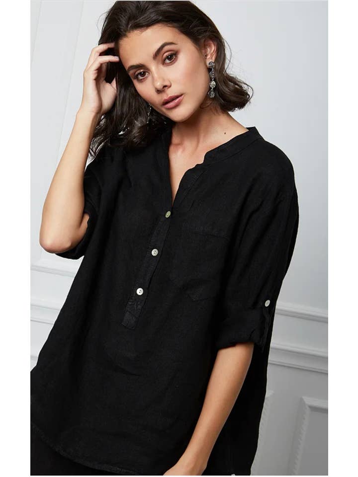 LÉA & LUC - Wholesale Buttoned-down shirt – Women's - 100% Linen Blouse REF. 636722