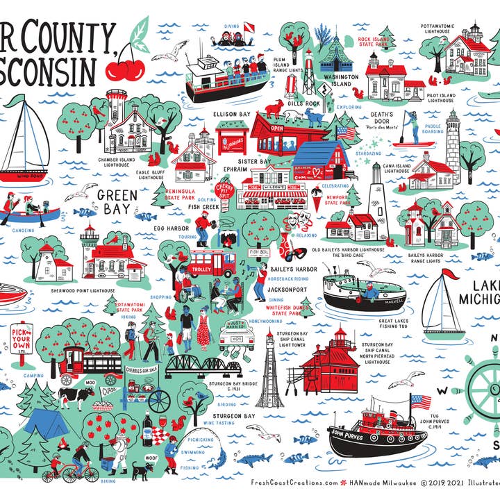 Door County, Wisconsin 500-Piece Puzzle (Single) for wholesale by HANmade Milwaukee