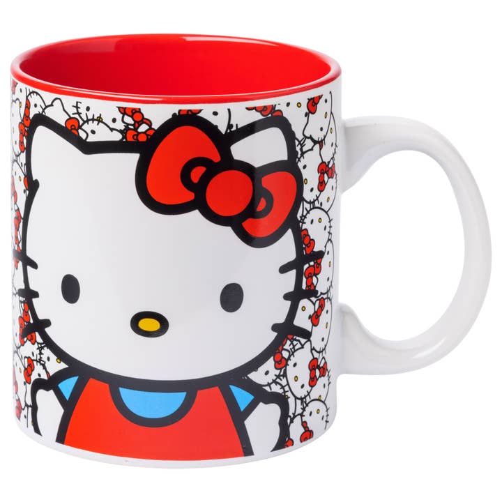 Silver Buffalo - Wholesale Coffee Mug - Hello Kitty Allover Faces 20oz Ceramic Mug1