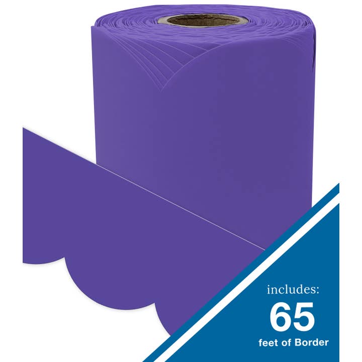Carson Dellosa Education - Wholesale Bulletin Board - Deep Purple Rolled Scalloped Bulletin Board Borders