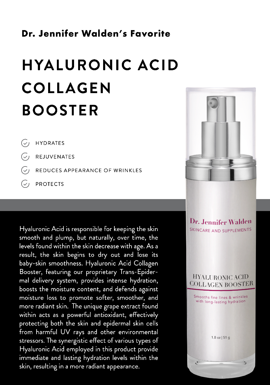 Dr. Jennifer Walden Skincare & Supplements - Wholesale Facial Serum/Concentrate - HYALURONIC ACID COLLAGEN BOOSTER3