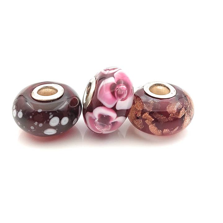 Miriam Fasolato - Wholesale Jewelry Set - 3 charms bracelet set in Murano glass and 925 sterling silver3